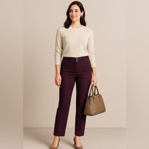 Stonebridge Signature Plum Dress Pants Size 10 Stretch Career Slacks Office Wear